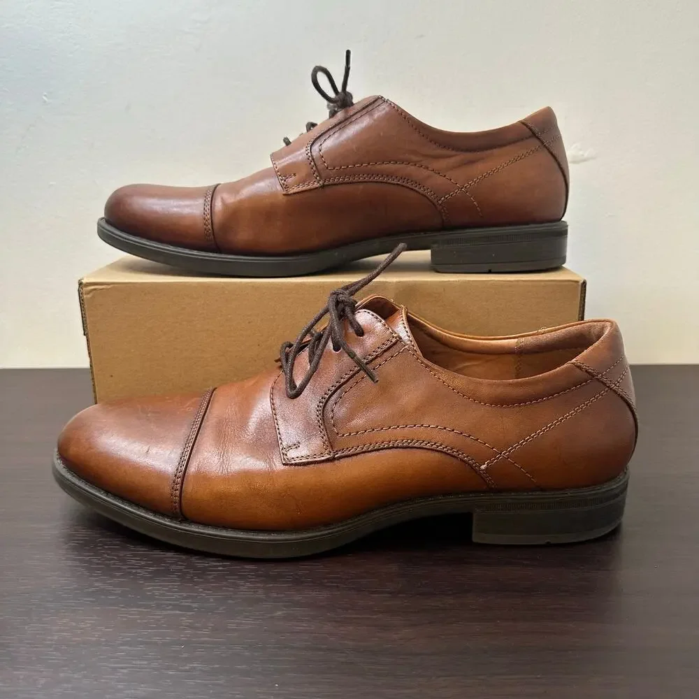 Florsheim Brown Leather Midtown Cap Toe Lace-Up Oxford Dress Shoes Size 10 Men's
